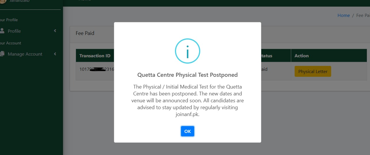ANF Physical Initial Medical Test Has Been Postponed